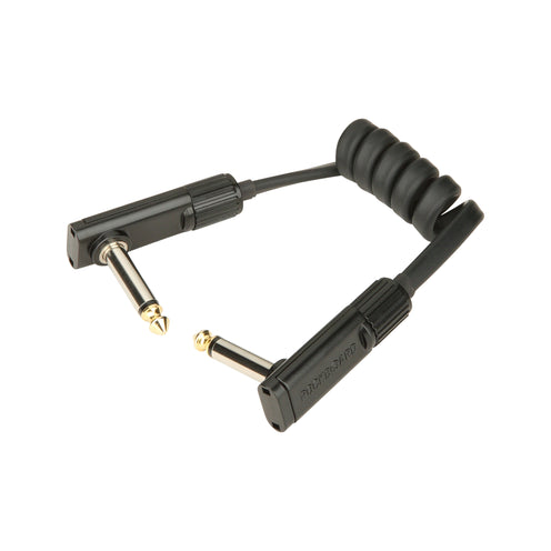 RockBoard by Warwick Coiled Series Flat Patch Cable, Black, 30cm/11.81inch