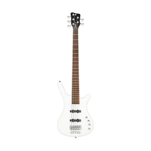 Warwick RockBass Corvette Basic 5-String Bass Guitar, Solid White High Polish