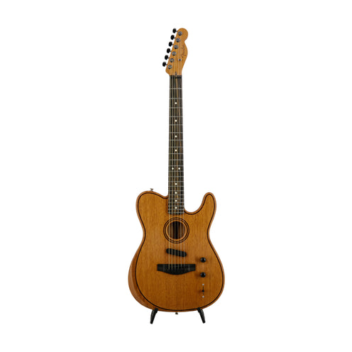 Fender American Acoustasonic Telecaster All Mahogany Guitar w/Bag, Ebony FB, Natural, US232XXXX