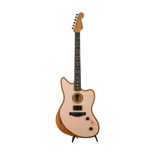 Fender FSR American Acoustasonic Jazzmaster Acoustic Guitar w/bag, Ebony FB, Shell Pink, US231XXXX