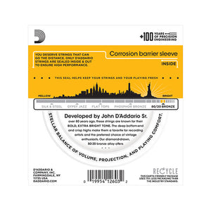 D'Addario EJ14 80/20 Bronze Acoustic Guitar Strings, Light Top/Medium Bottom/Bluegrass, 12-56