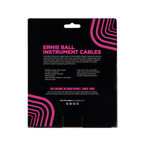 Ernie Ball 30ft Coiled Straight to Straight Instrument Cable, Black