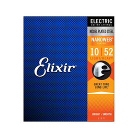 Elixir 12077 Nanoweb Electric Guitar Strings, Light-Heavy, 10-52