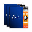 Elixir 16542 Nanoweb Electric Guitar Strings, Light, 10-46, 3-Pack