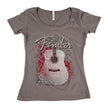 Fender Country Western Bling Ladies T-Shirt, Lt. Gray