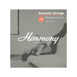 Harmony HA03 Phosphor Bronze Acoustic Guitar Strings, Light, 12/53