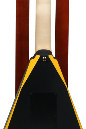 Jackson Custom Shop Randy Rhoads RR24 Electric Guitar, Satin Black w/ Yellow Bevels