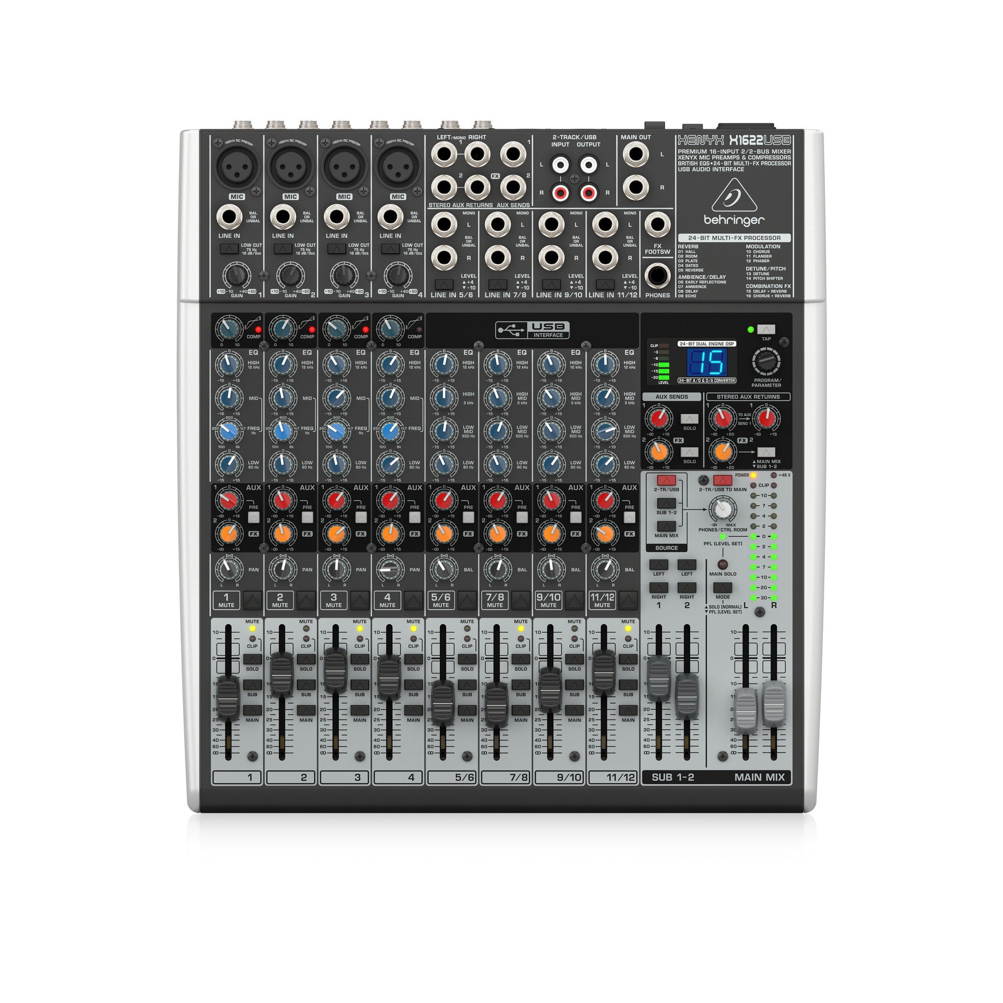 Behringer Xenyx X1622USB Mixer with USB and Effects
