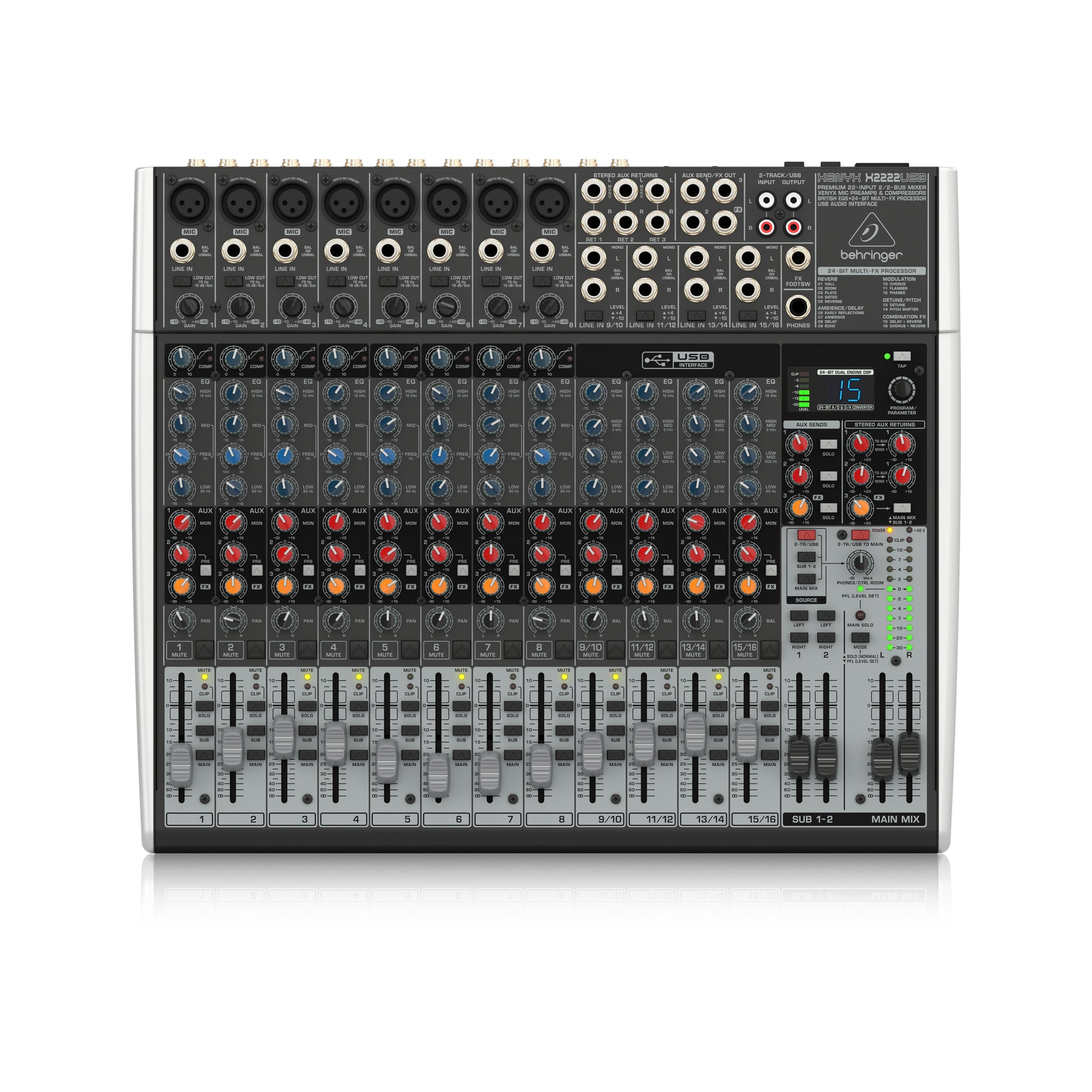 Behringer Xenyx X2222USB Mixer with USB and Effects