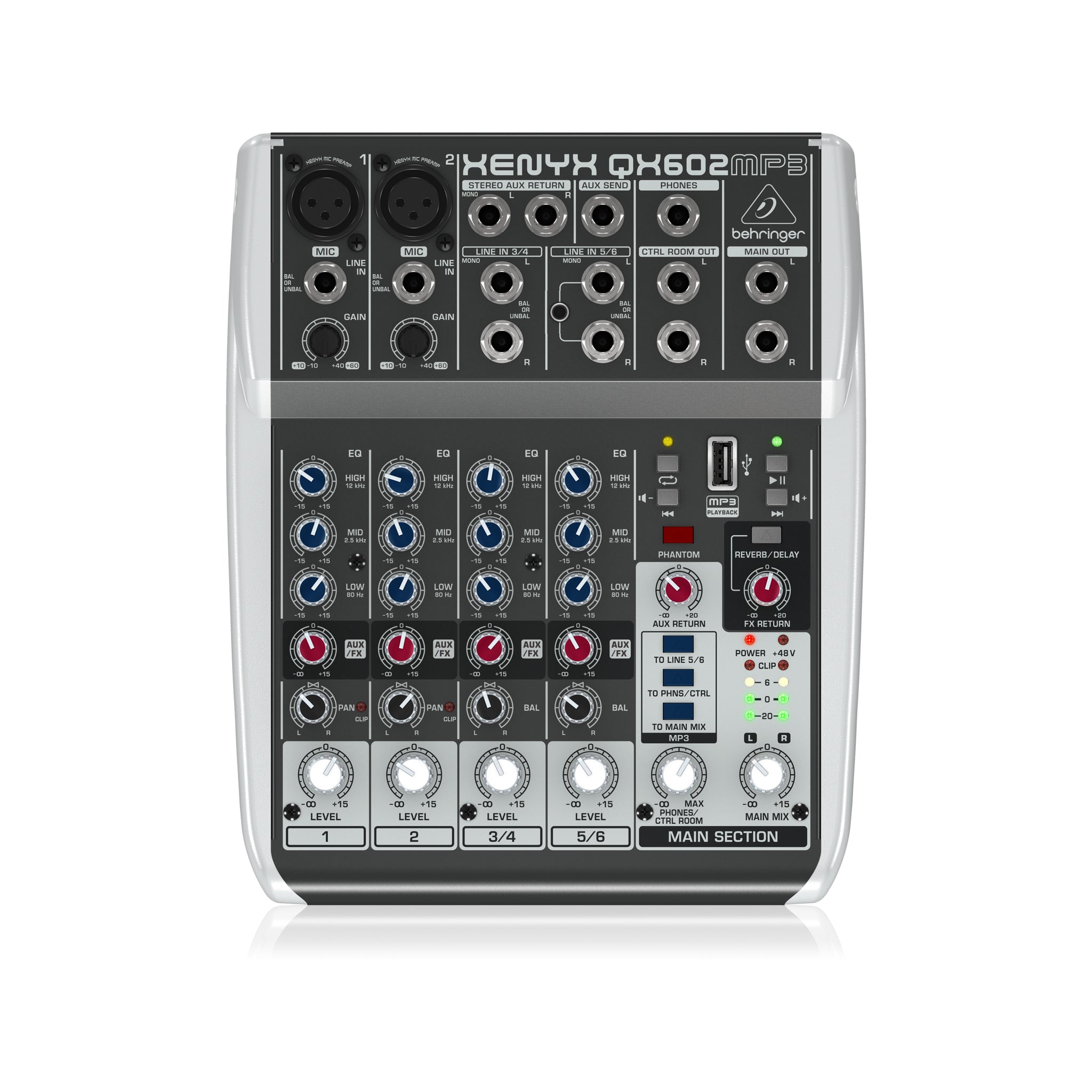 Behringer QX602MP3 Xenyx Mixer w/ USB MP3 Playback