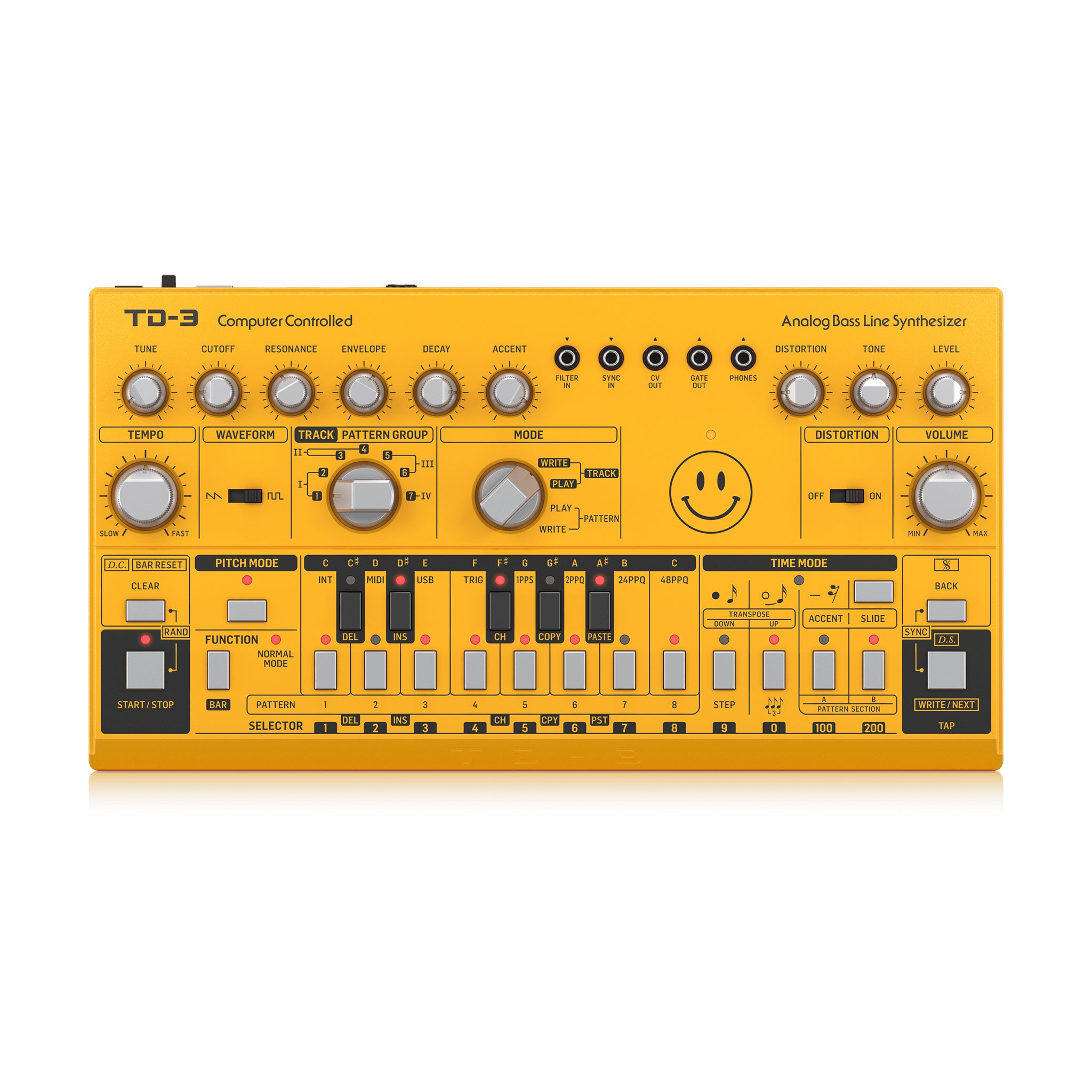 Behringer TD-3-Yellow Analog Bass Line Synthesizer, Yellow