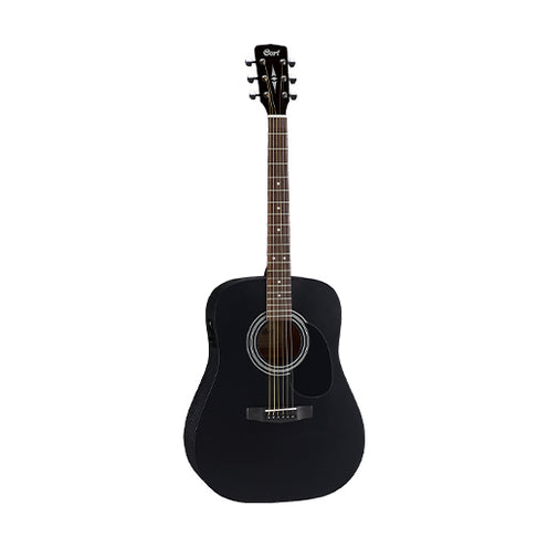 Cort AD810E-BKS Acoustic/Electric Guitar w/Bag, Black Satin