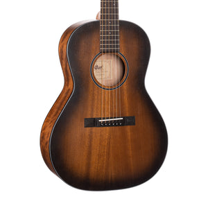 Cort Core-PE All Mahogany Acoustic Guitar w/Deluxe Soft Case, Open Pore Black Burst