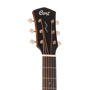 Cort Core-PE All Mahogany Acoustic Guitar w/Deluxe Soft Case, Open Pore Black Burst
