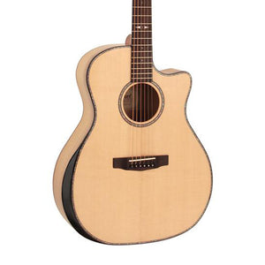 Cort Grand Regal GA-MY-BEVEL-NAT Bevel Myrtlewood Acoustic Guitar, Natural