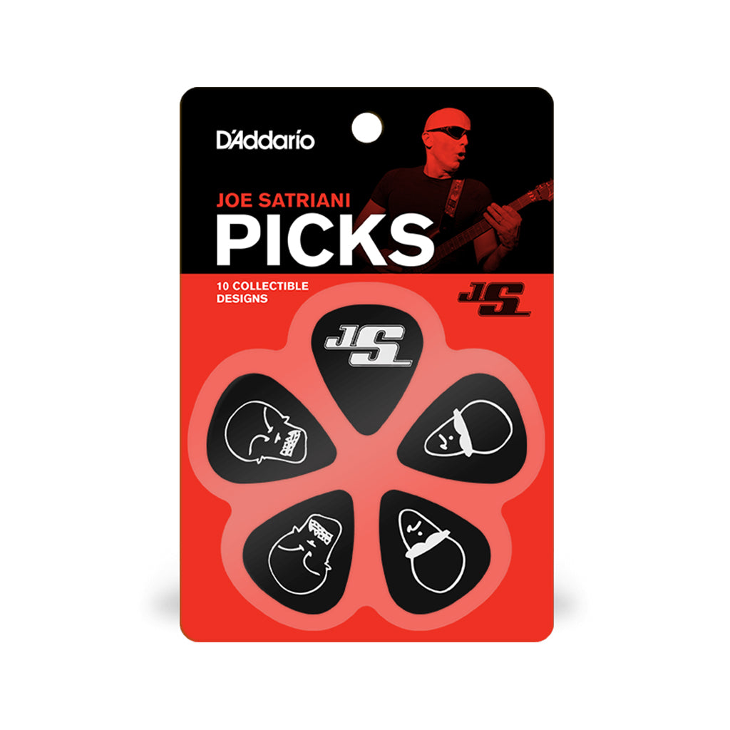 D'Addario Joe Satriani Guitar Picks, Black, 10 pack, Medium
