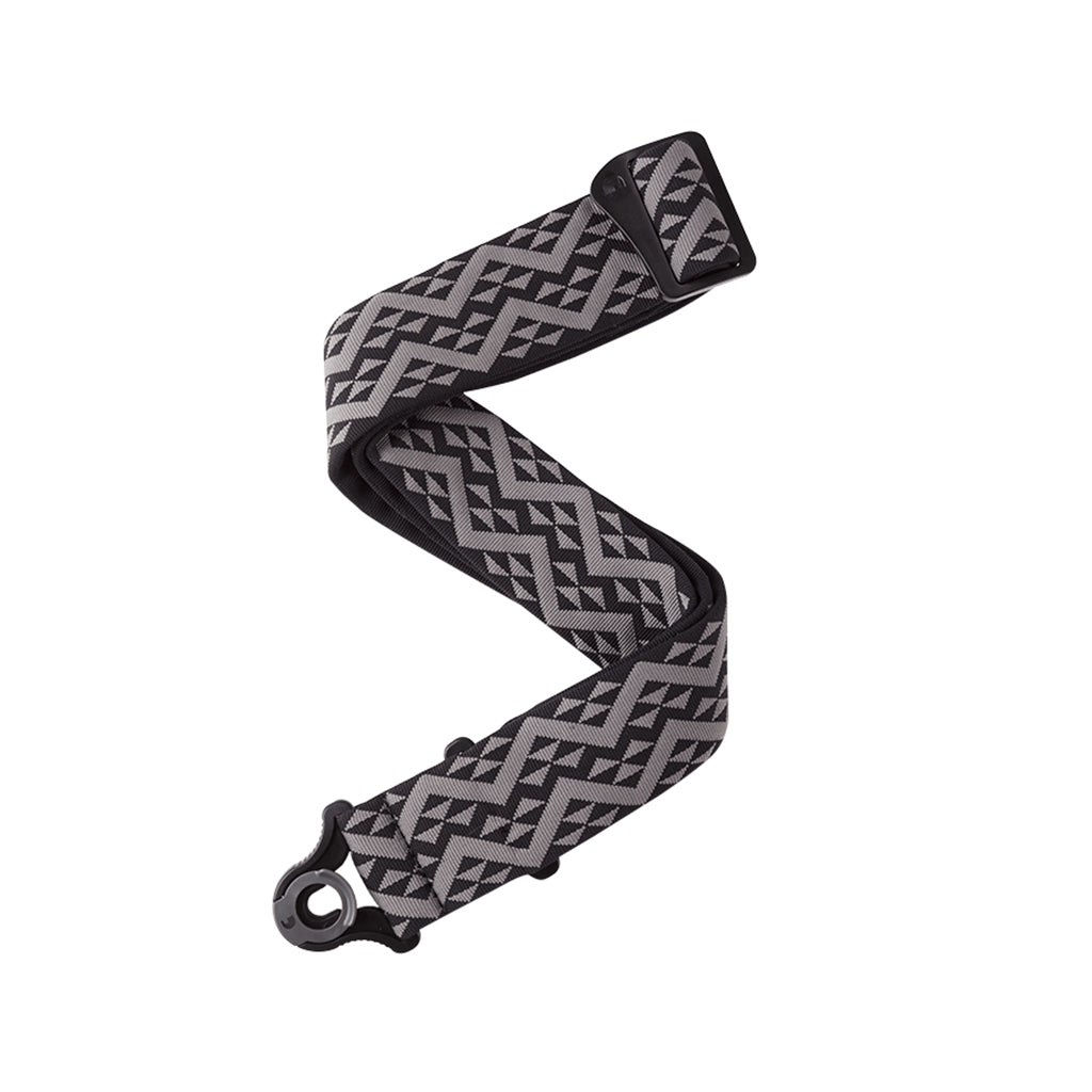 D'Addario 50mm Auto Lock Guitar Strap, Black Geometric Padded