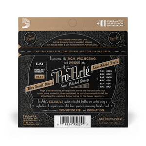 D'Addario EJ51 Pro-Arte with Polished Basses Classical Guitar Strings, Hard Tension