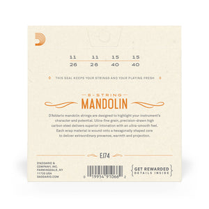 D'Addario EJ74 Phosphor Bronze Mandolin Strings, 011-040
