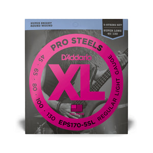 D'Addario EPS170-5SL Prosteels 5-String Bass Guitar Strings, Light, 45-130, Super Long Scale