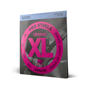 D'Addario EPS170 ProSteels Bass Guitar Strings, 45-100, Long Scale