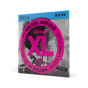 D'Addario EXL120+ Nickel Wound Electric Guitar Strings, Super Light Plus, 9.5-44