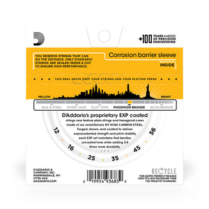 D'Addario EXP19 Coated Phosphor Bronze Bluegrass Acoustic Guitar Strings, 12-56