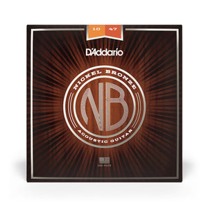 D'Addario NB1047 Nickel Bronze Acoustic Guitar Strings, Extra Light, 10-47