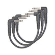 D'Addario PW-CGTP-305 6 Inch Classic Series Mono 1/4 Inch Right Angle Patch Cable, 3 Pack