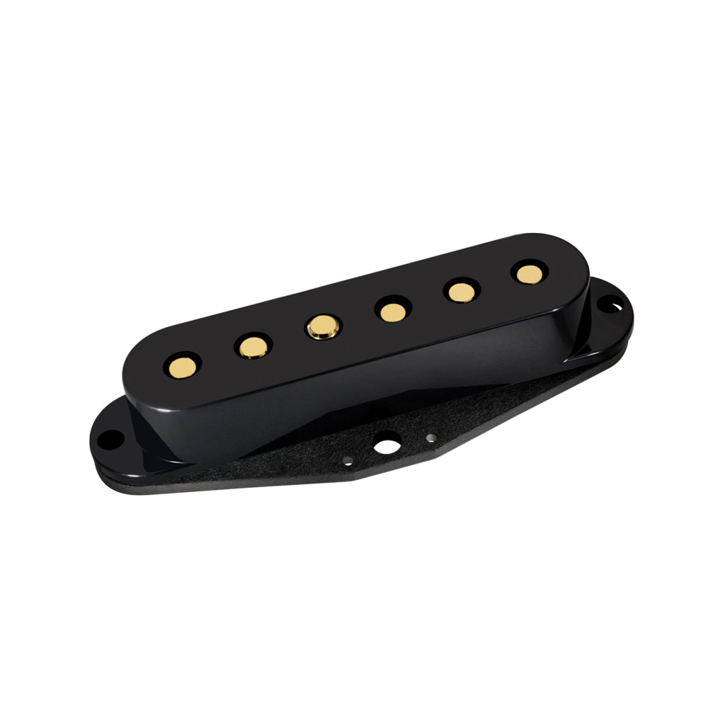 DiMarzio DP175BK+G True Velvet Neck Humbucker Guitar Pickup, Black, Gold Poles