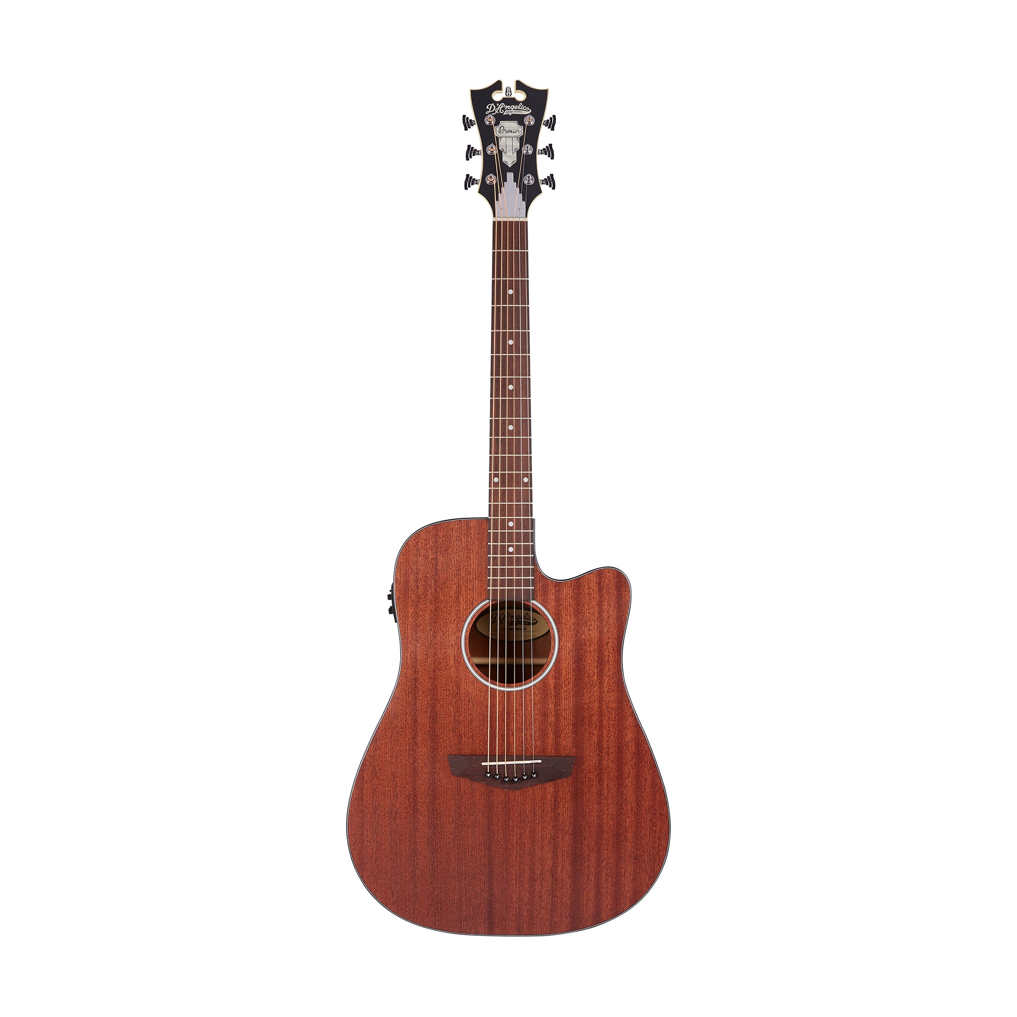 D'Angelico Premier Bowery LS Dreadnought Acoustic Guitar, Mahogany Satin