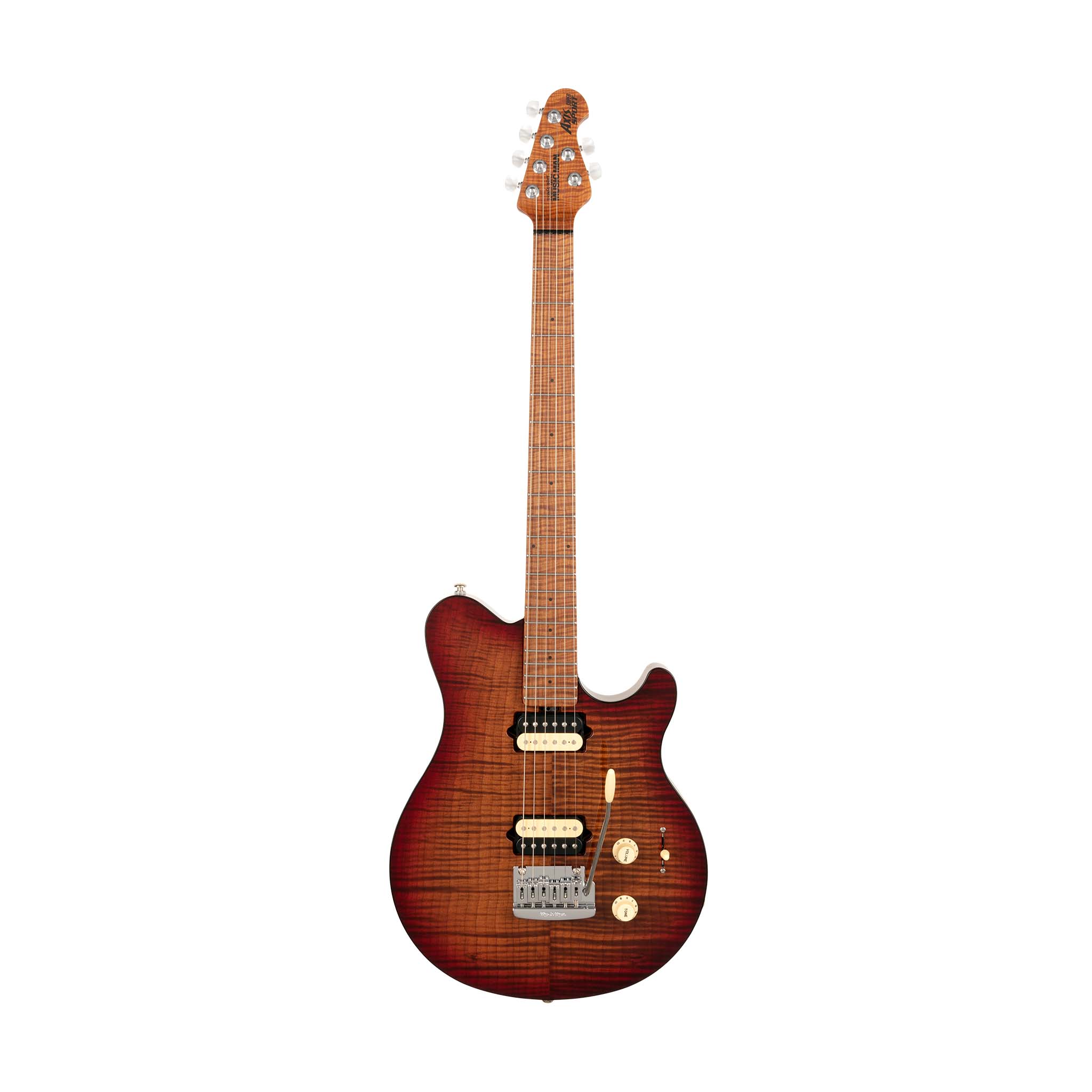 Ernie Ball Music Man Axis Super Sport Electric Guitar, Roasted Amber Flame