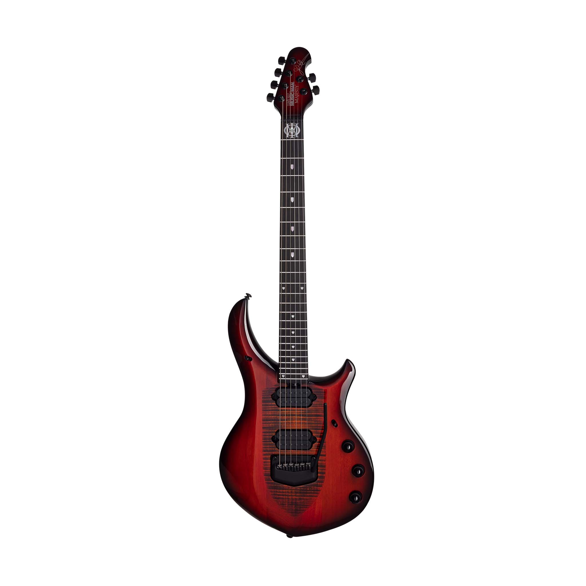 Ernie Ball Music Man John Petrucci Majesty Electric Guitar, Ebony FB, Ember Glow (611-J6-50-00)