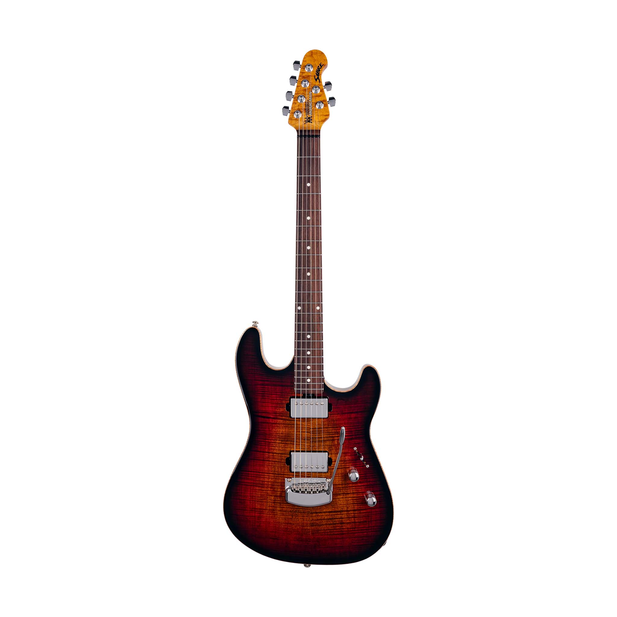 Ernie Ball Music Man Sabre HH Electric Guitar, RW FB, Bougie Burst