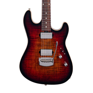 Ernie Ball Music Man Sabre HH Electric Guitar, RW FB, Bougie Burst
