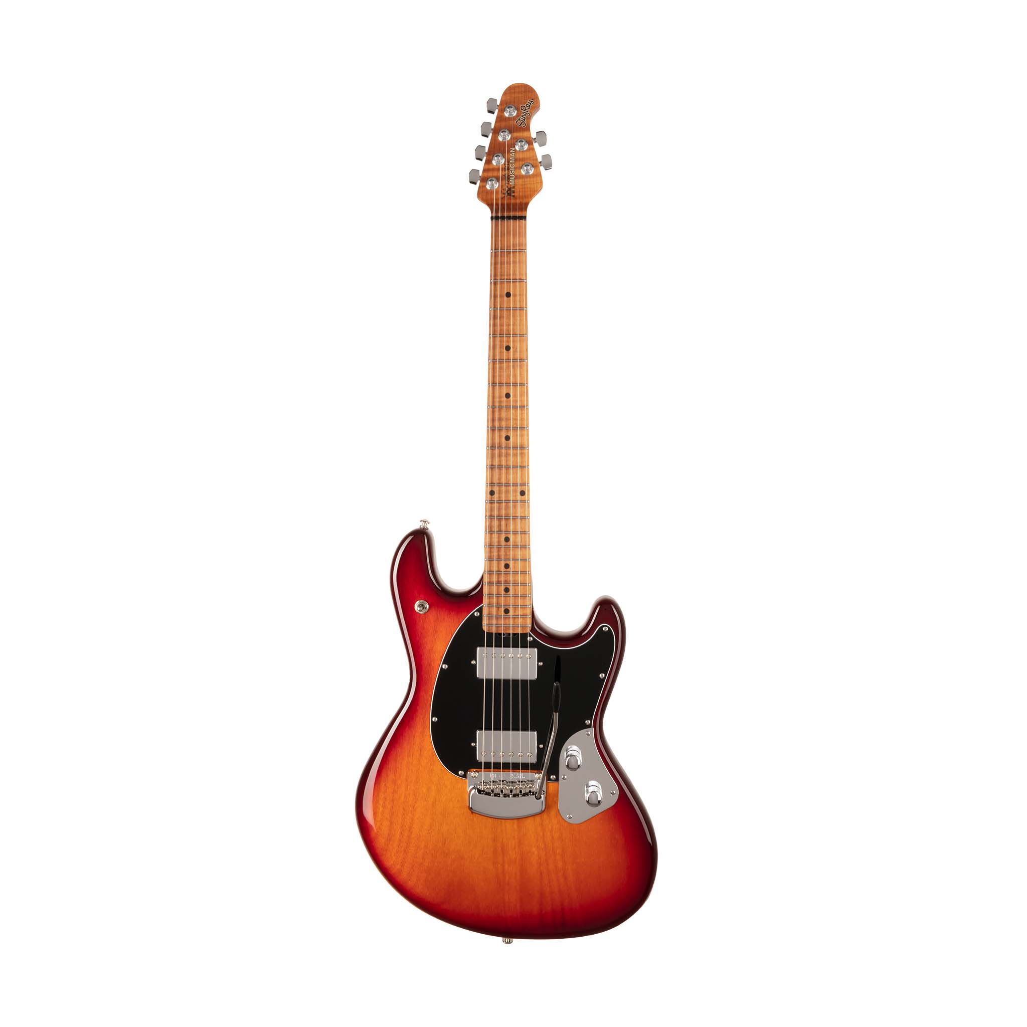 Ernie Ball Music Man StingRay HH Electric Guitar, Maple FB, Burnt Amber