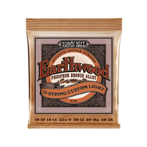 Ernie Ball Earthwood 12-String Custom Light Phosphor Bronze Acoustic Guitar Strings, 10-48