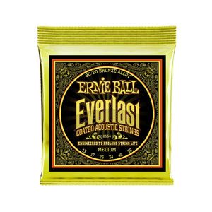 Ernie Ball Everlast Medium Coated Phosphor Bronze Acoustic Guitar Strings, 13-56