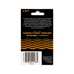 Ernie Ball Rubber Strap Blocks, 4-Pack, Orange