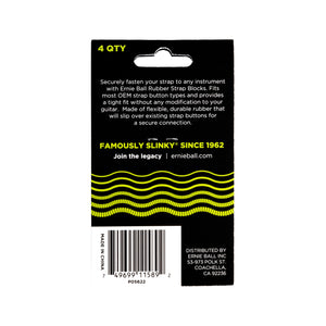 Ernie Ball Rubber Strap Blocks, 4-Pack, Green