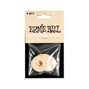 Ernie Ball Rubber Strap Blocks, 4-Pack, Cream