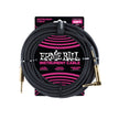 Ernie Ball 25' Braided Straight to Angle Instrument Cable, Black