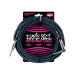 Ernie Ball 25FT Braided Straight to Angle Instrument Cable, Black/Blue