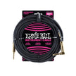 Ernie Ball 18FT Braided Straight to Angle Instrument Cable, Black