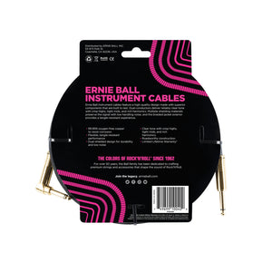 Ernie Ball 18FT Braided Straight to Angle Instrument Cable, Black