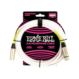 Ernie Ball 20FT Male to Female XLR Microphone Cable, White
