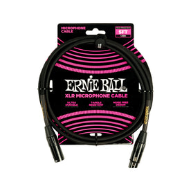 Ernie Ball 5FT Braided Male to Female XLR Microphone Cable, Black
