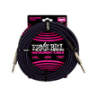 Ernie Ball 25FT Braided Straight to Straight Instrument Cable, Purple Black