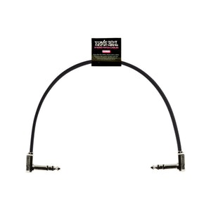 Ernie Ball 12 inch Single Flat Ribbon Stereo Patch Cable, Black