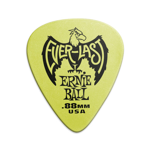 Ernie Ball Everlast Delrin .88mm Guitar Picks, Green, 12-Pack